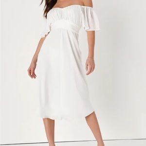 White Satin MIDI Lulu’s Dress